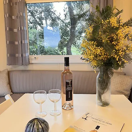 L'Arbousier, Mobil-Home Cosy Situe Sur Le Haut Du Domaine Avec Vue Degagee Sur La Mer *